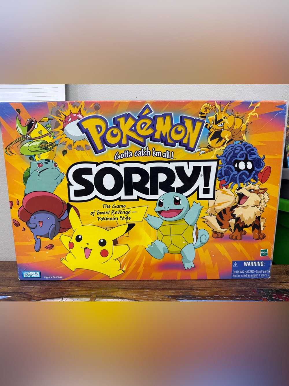 Complete Vintage Pokemon Sorry! Board Game - 2000, Parker Brothers/Hasbro